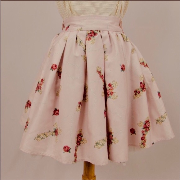 Ank Rouge Dresses & Skirts - Ank Rouge pink roses skirt